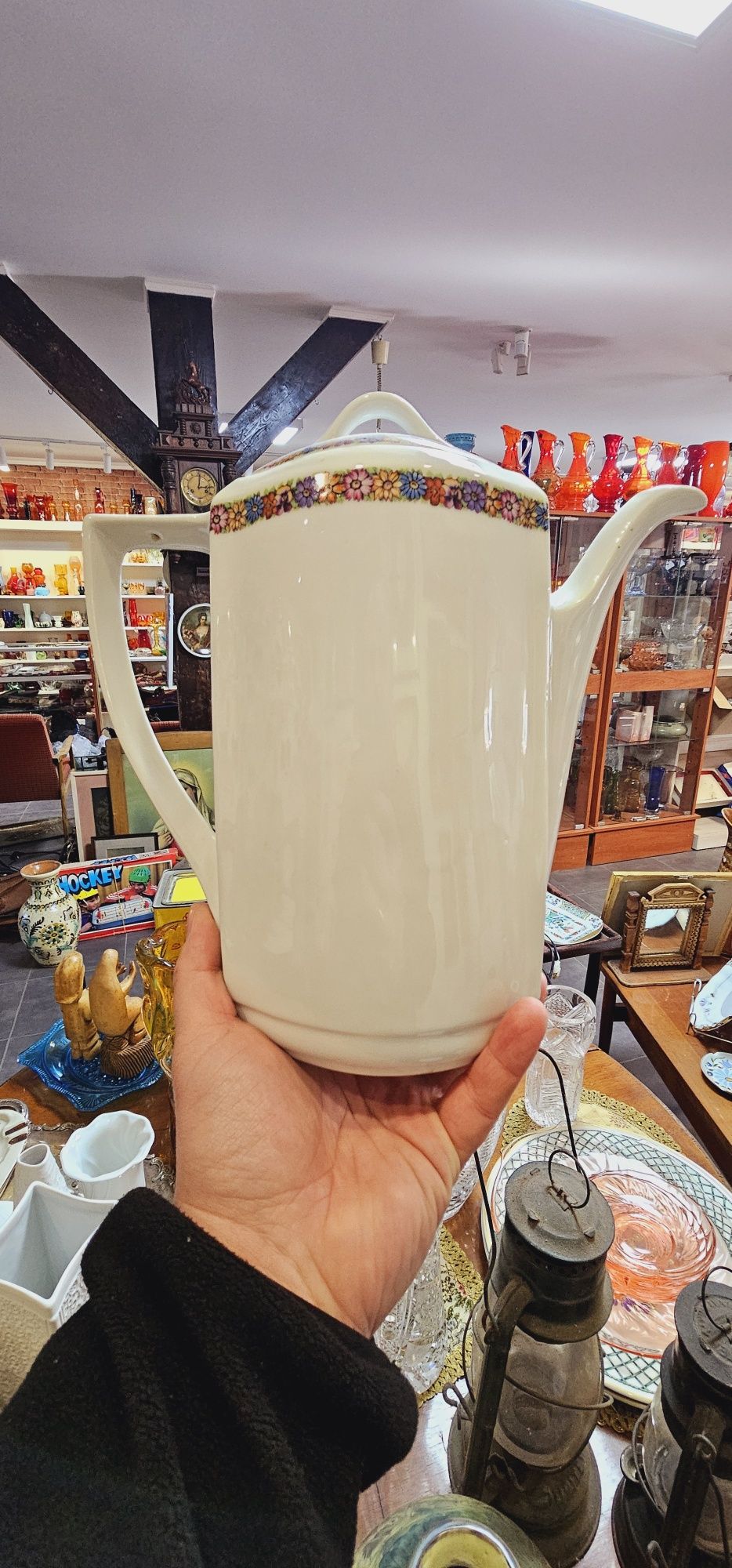 Porcelanowy, przedwojenny dzbanek - Huta Franciszka