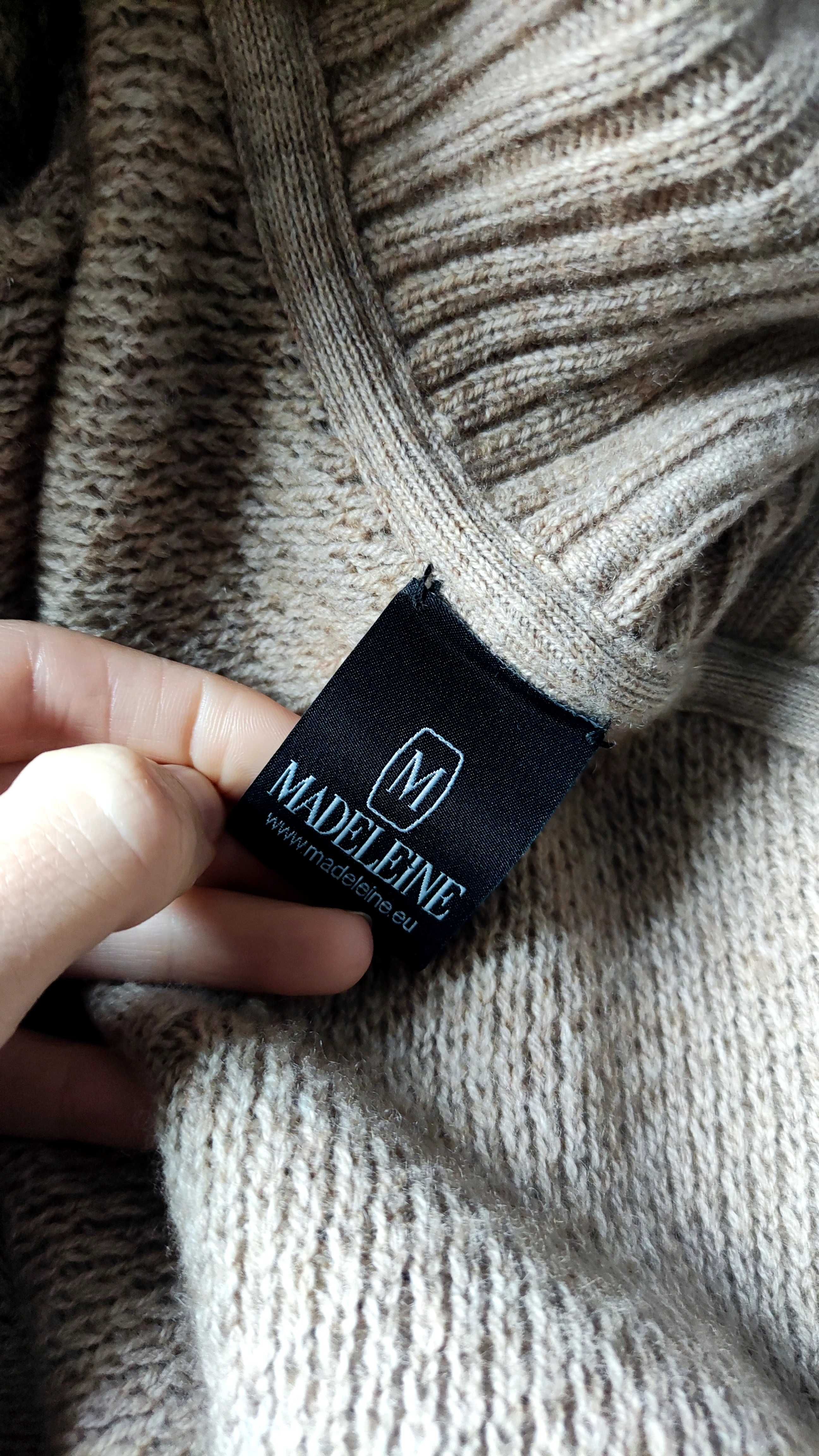 Kardigan wełniany sweter wełniany, sweterek kaszmir, Madeline