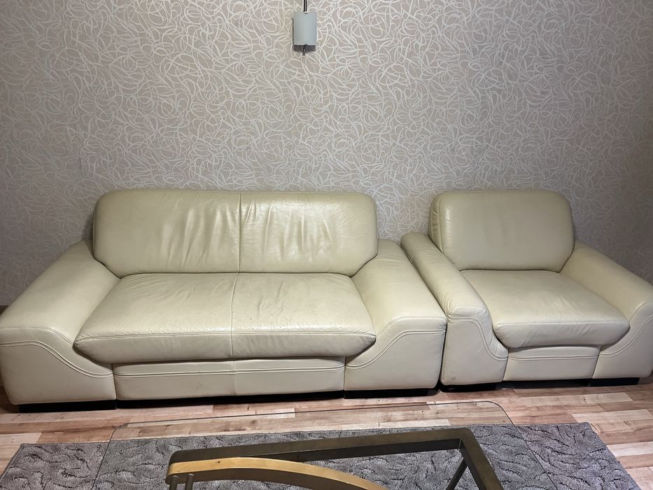 Шкіряний диван в крісло