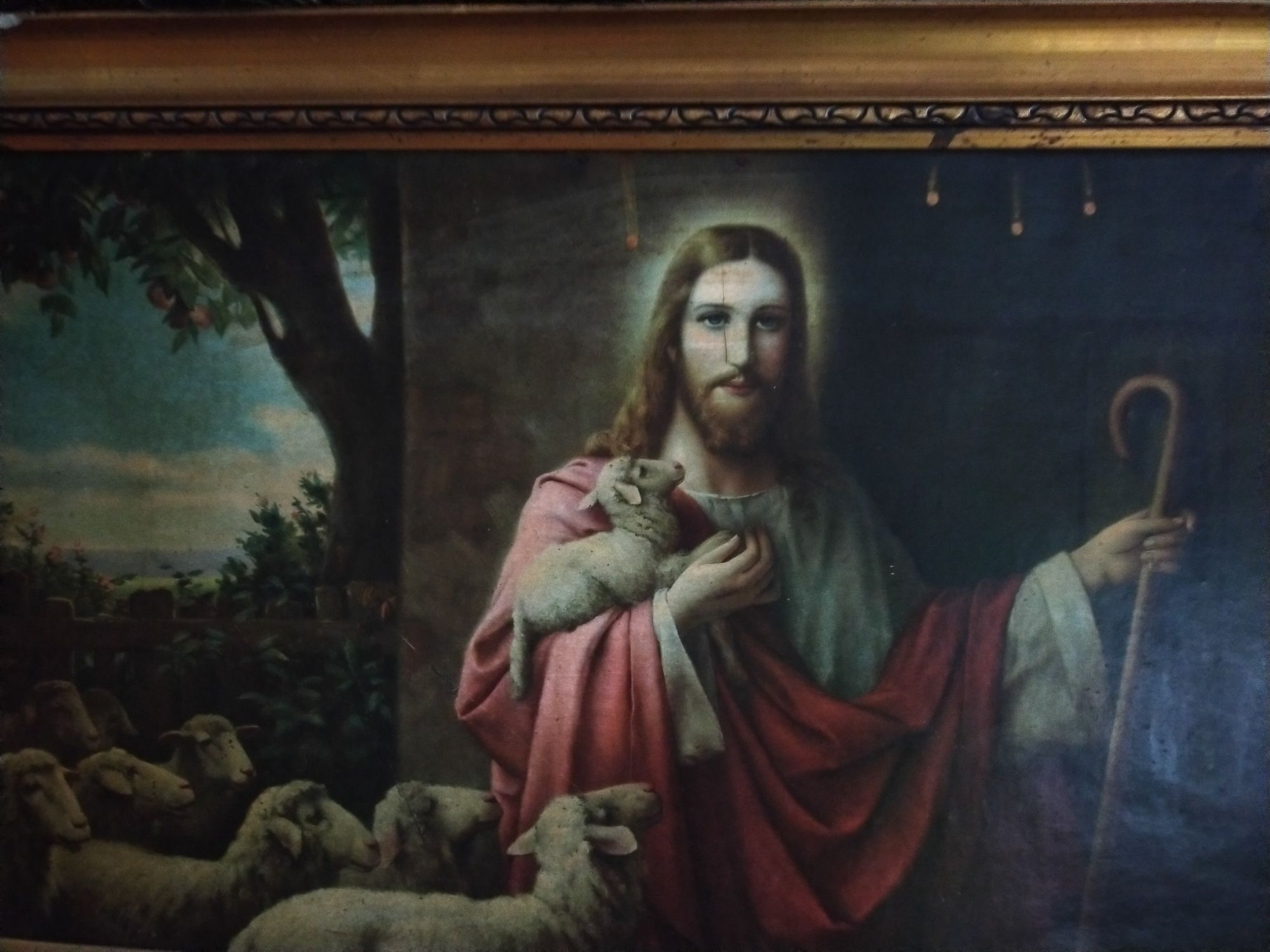 Obraz Jezusa Dobrego Pasterza antyk