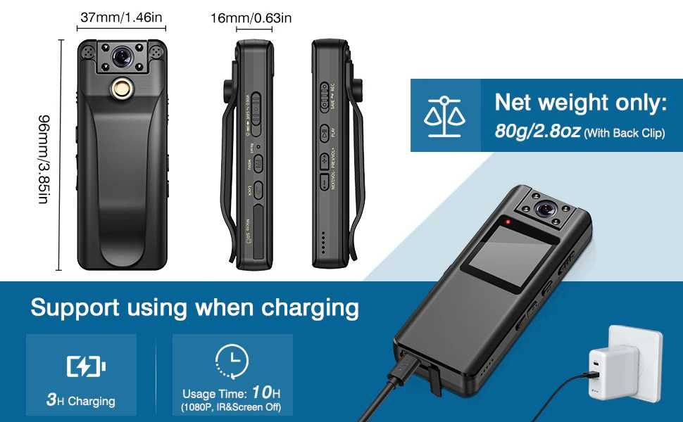 Боді камера Боблов А22, Боди камера,Датчик, Магніт, Нічна