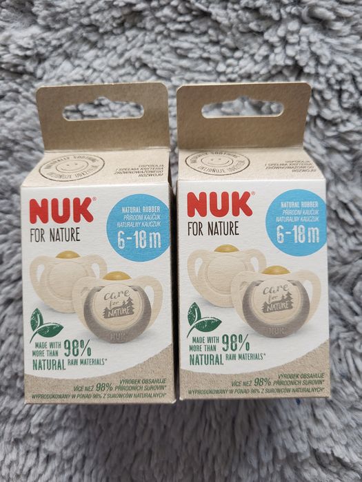 Nuk smoczki uspokajające For Nature 6-18m 2 opakowania