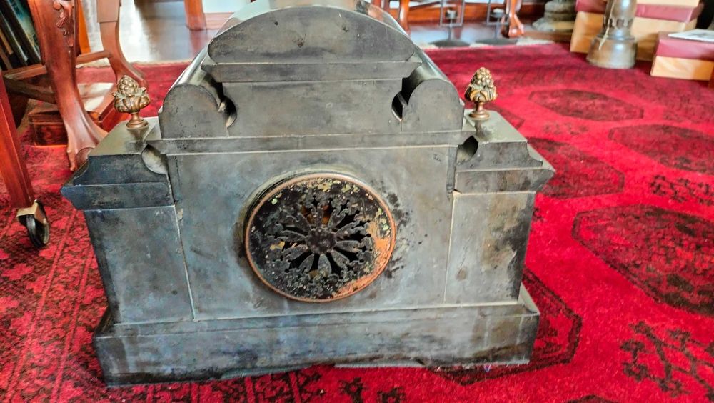 Relógio de Lareira, marmore e bronze