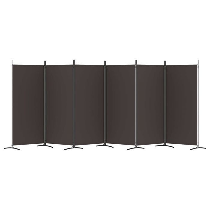 vidaXL Parawan 6-panelowy, brązowy, 520x180 cm, tkanina