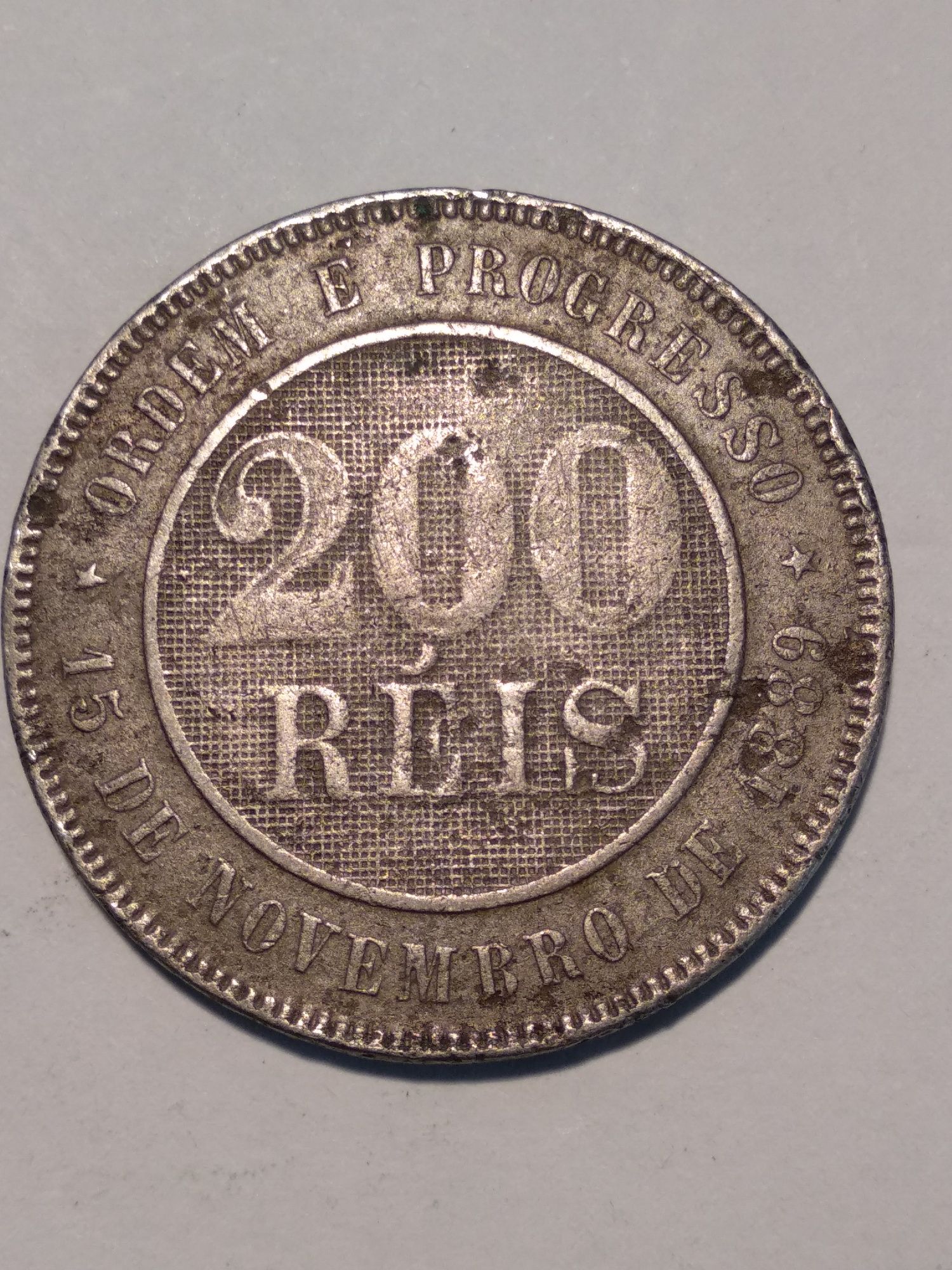 Moeda de 200 Réis 1895 do Brasil