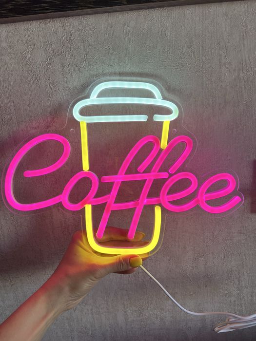 Неонова вивіска,кава, coffee,кофе.