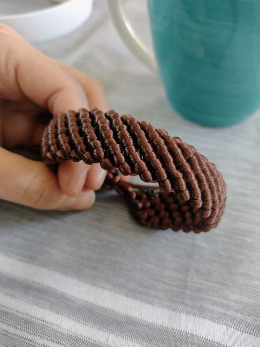 Bransoletka makrama brąz z połyskiem