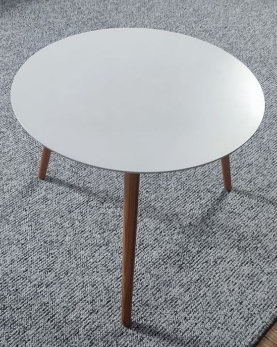 Stolik kawowy biały 60cm trójnóg ława biurko stoliczek