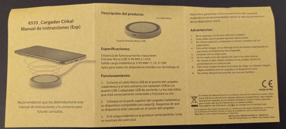 Wireless Mobile Phone Charger (new, with packaging)64284550756225124