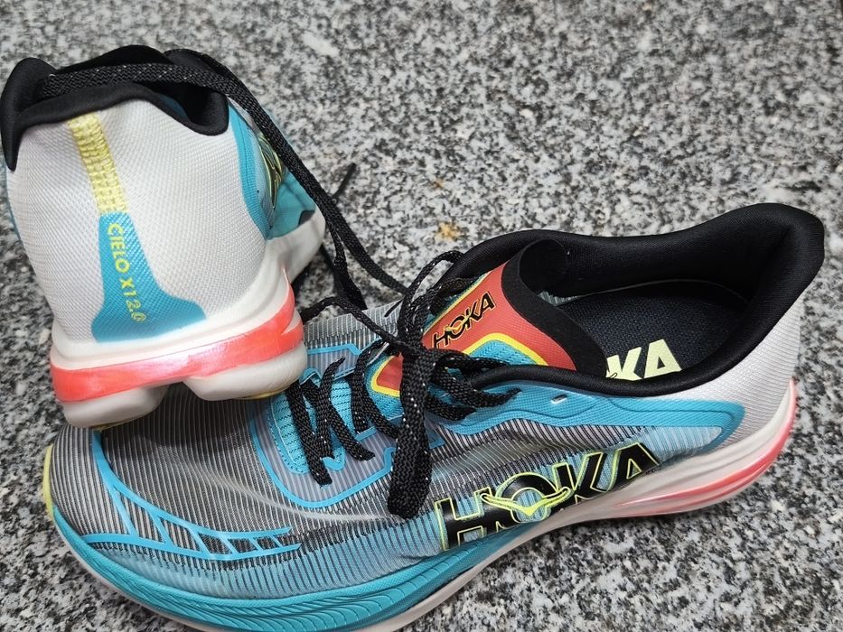 HOKA Cielo X1 2.0 Cyan White Black Red