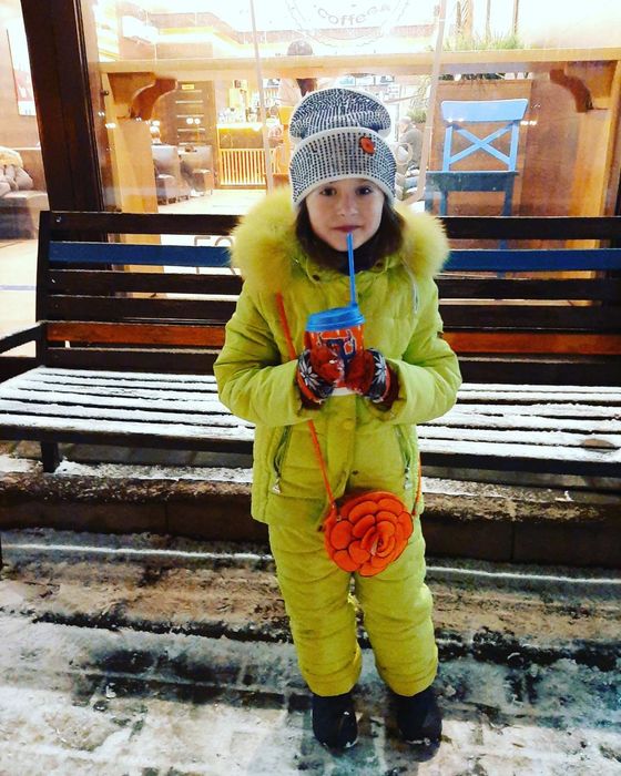 Комбинезон для девочки лимонный яркий очень теплый