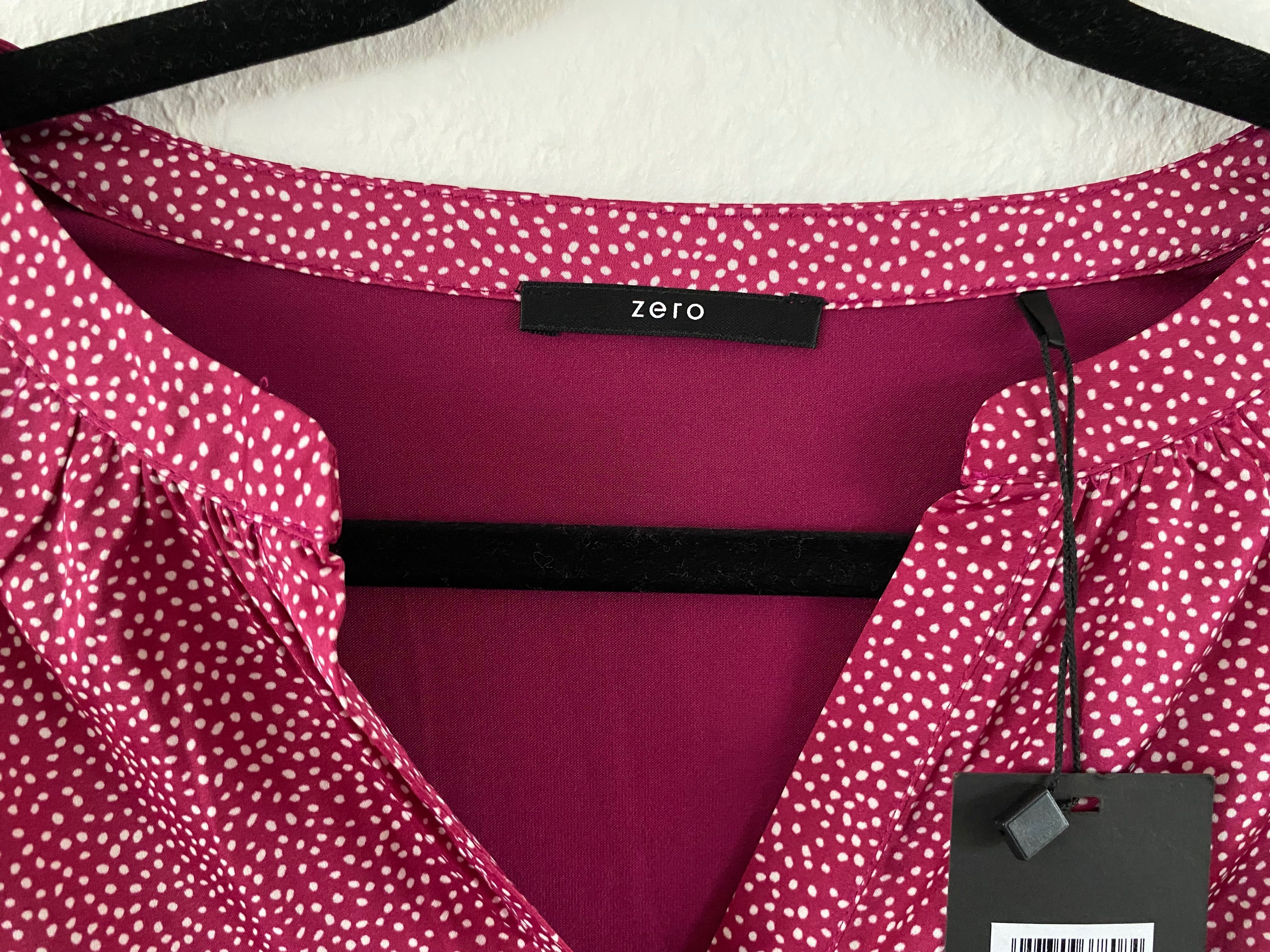 Nowa bluzka damska zero 40 fioletowa w kropki