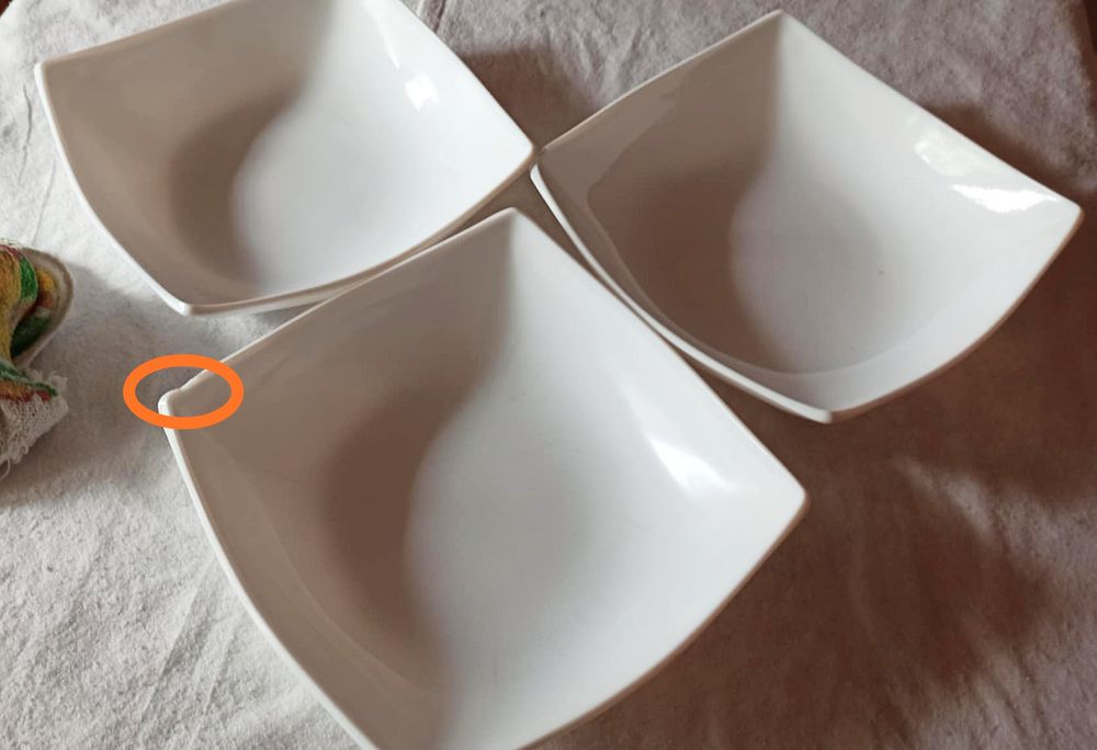 Набір білих глубоких тарілок, 3шт.