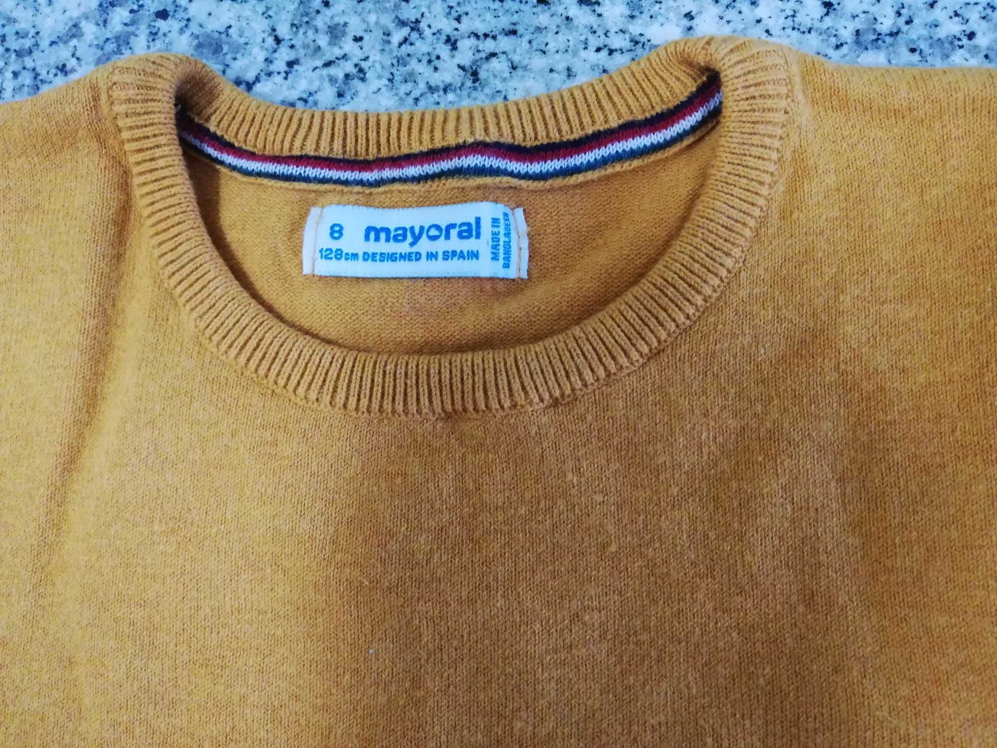 Camisola de malha manga comprida de menino 8 anos / cor amarelo