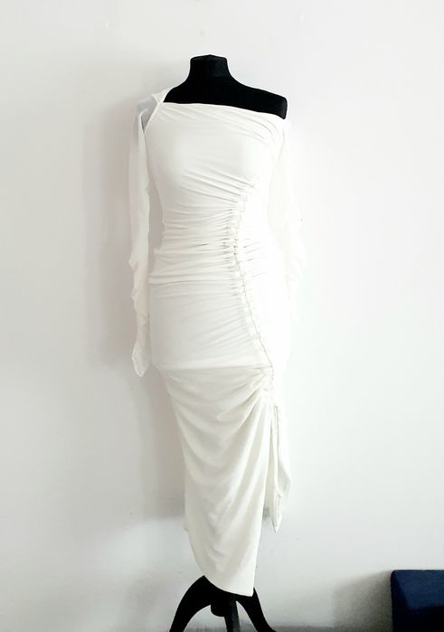 OKAZJA Biała długa maxi midi sukienka lolita sexy seksowna 34 xs s 36