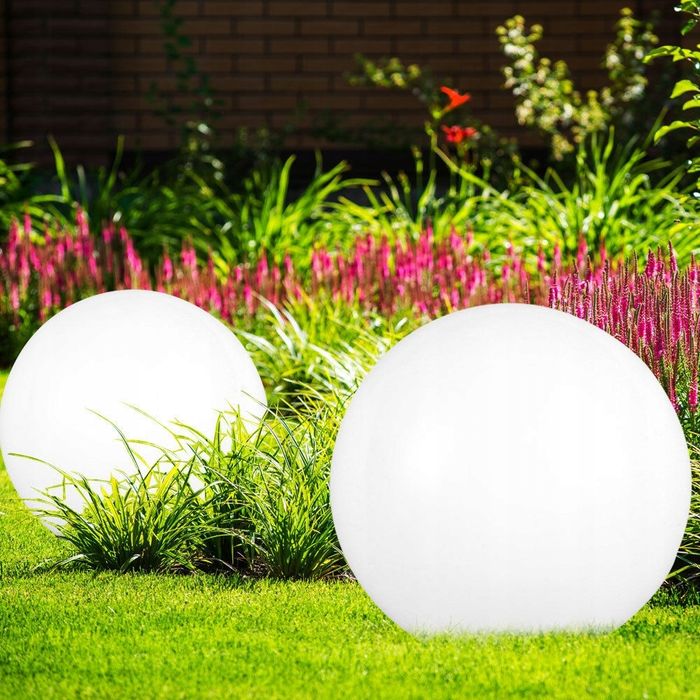 Lampa ogrodowa led solarna kula biała 10cm