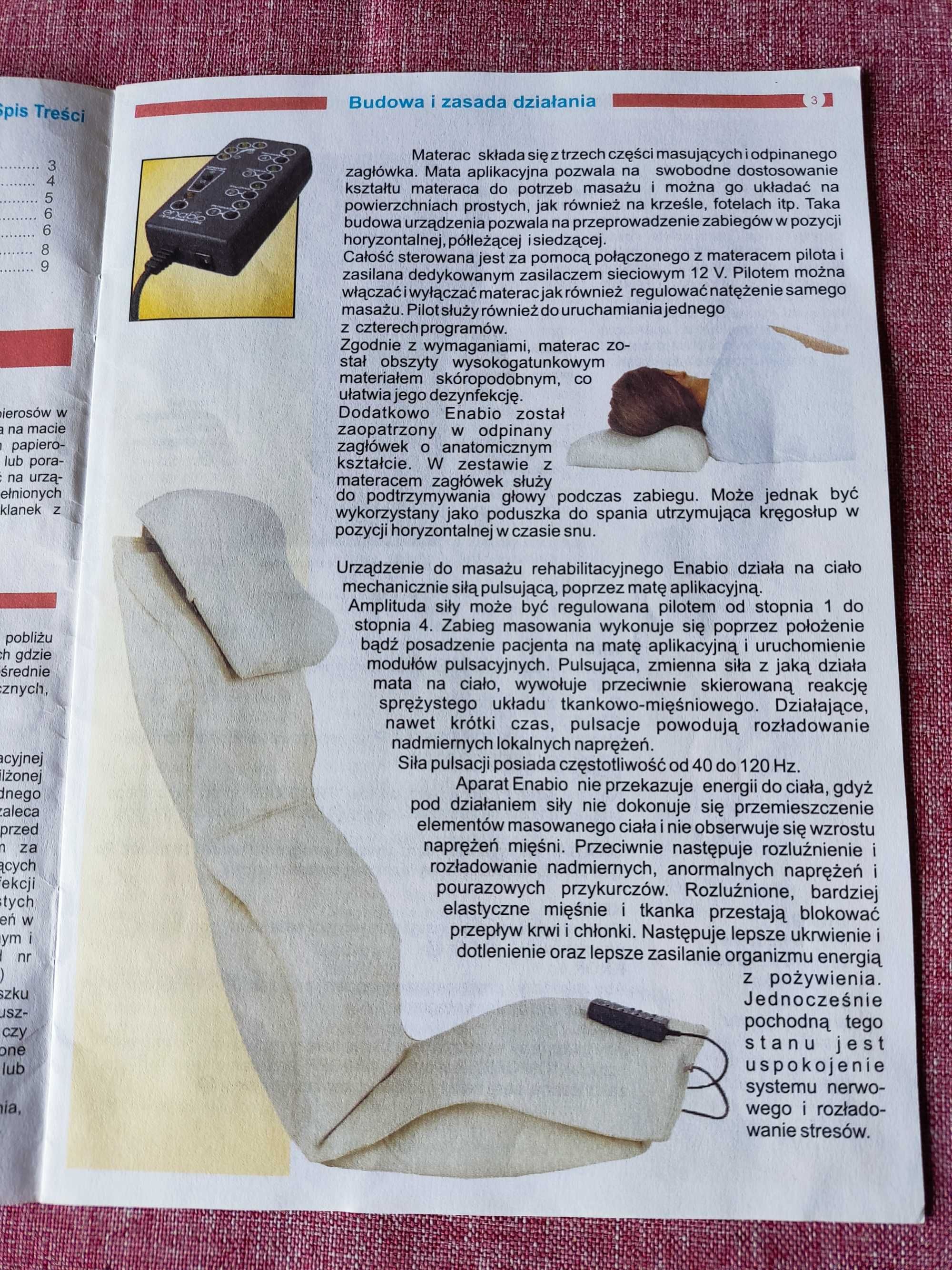 Materac do masażu ENABIO --Używany stan b.dobry