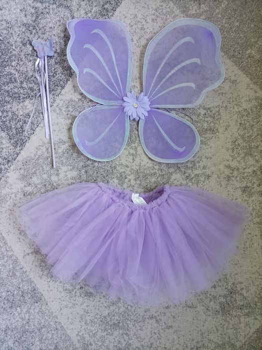 Fioletowy strój przebranie kostium dziecięcy wróżka motyl