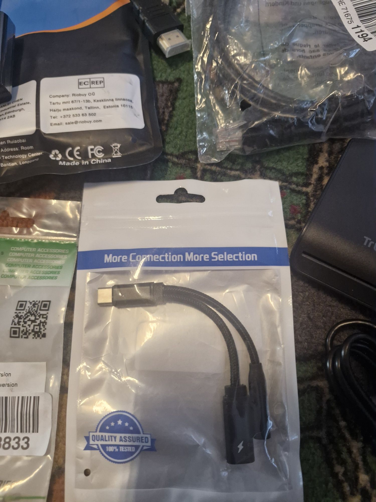 Zestaw kabli usb hdmi jack