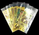 Banknoty POLSKIE pozłacane PCV 24k - 7 sztuk banknotów