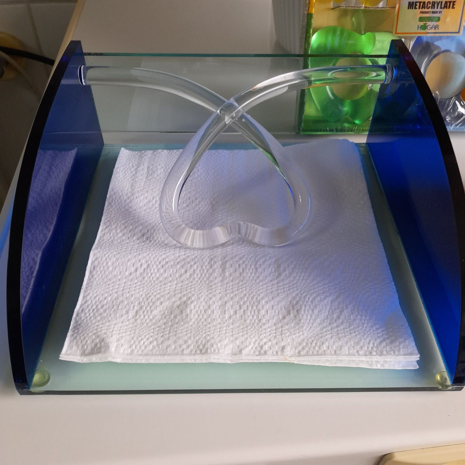 Conjunto porta guardanapos, açucareiro e marcadores guardanapos