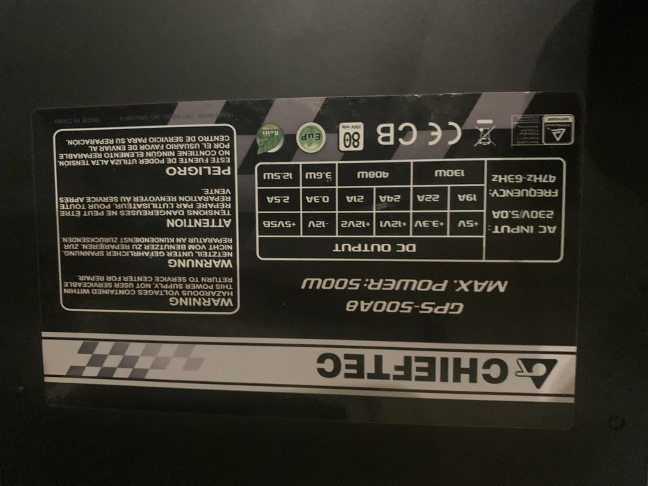 Zasilacz chieftec 500W