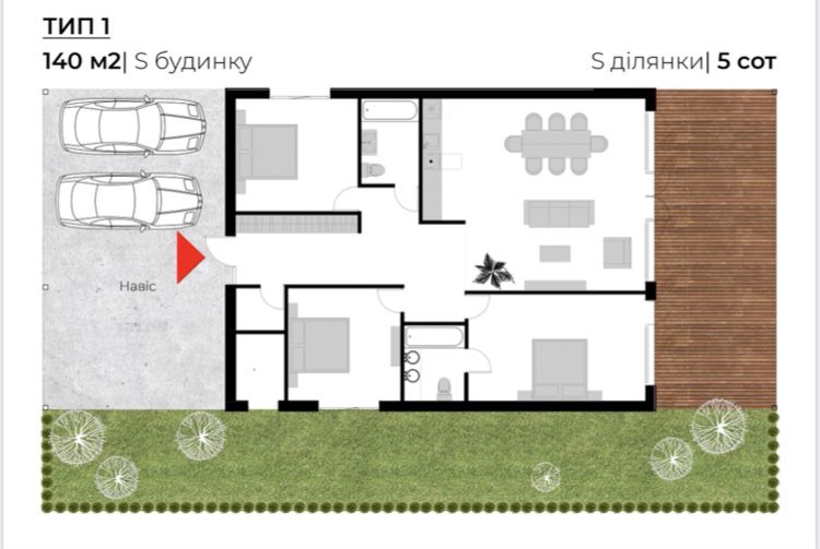 Участок 5 соток под строительство с.Хотов