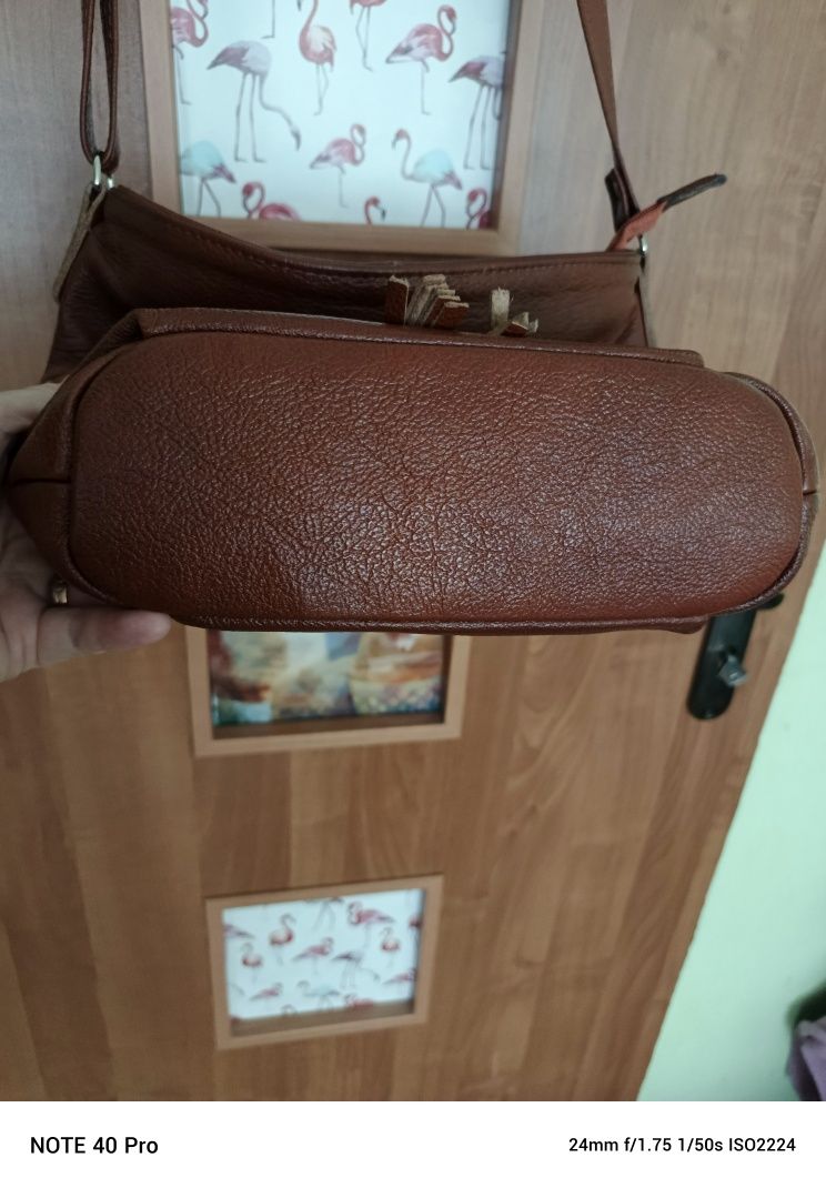 Torebka listonoszka skóra stan bdb 30x24