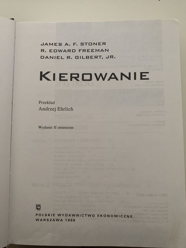Książka „kierowanie” Stoner, Freeman