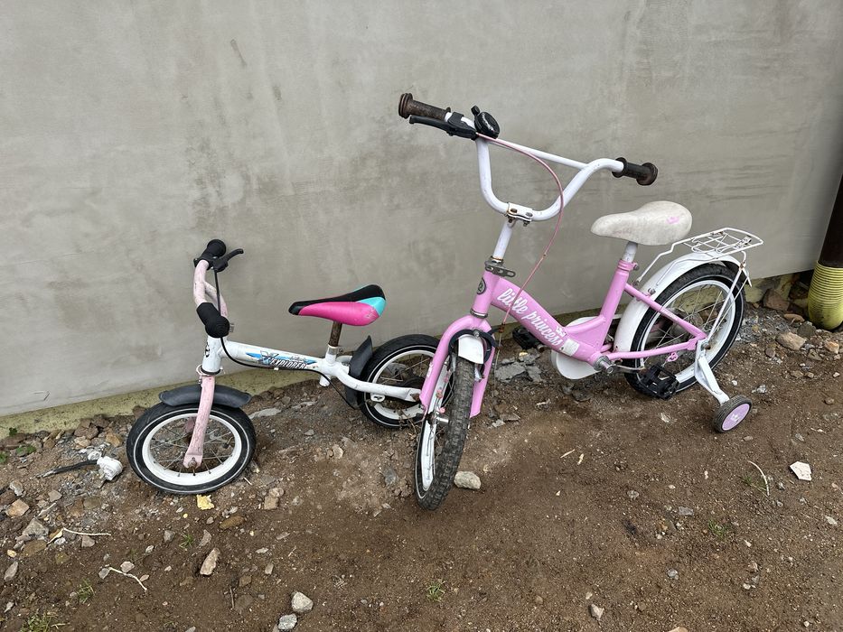 Zestaw: rowerek z pedałami + rowerek biegowy – stan używany