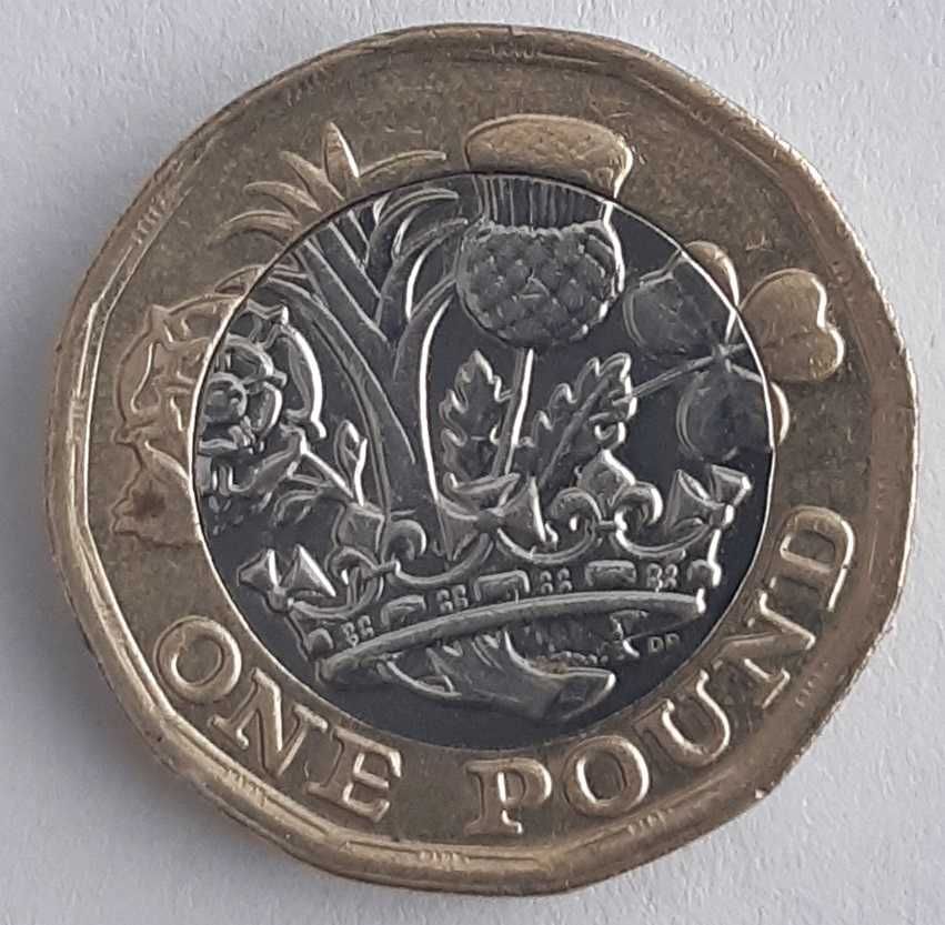 One Pound 2016 destrukt Elżbieta II moneta kolekcjonerska