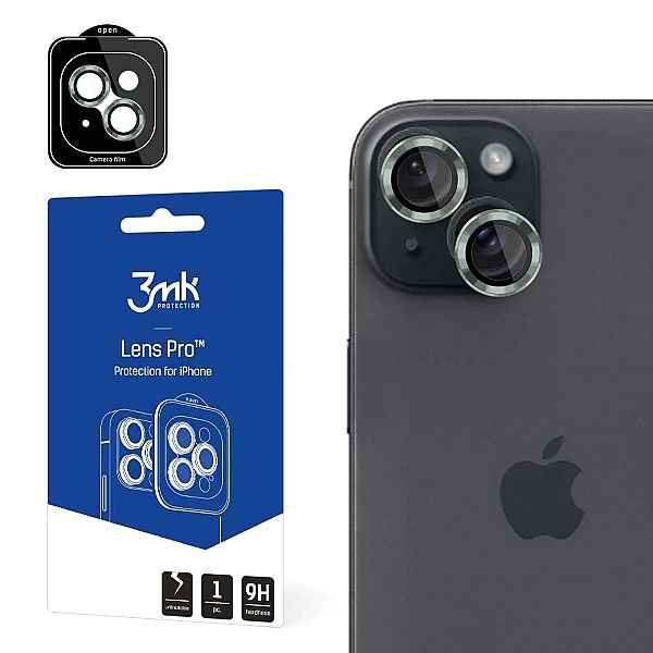 Osłona aparatu 3mk Lens Protection Pro na iPhone 15 Plus - zielona