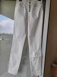 Spodnie jeansowe białe z przetarciami ,34