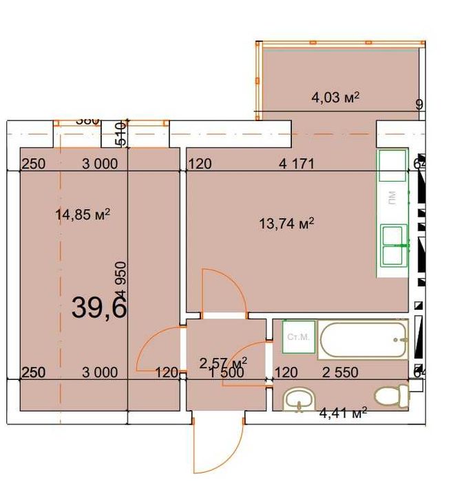 1 кімнатна в Калуші, біля Епіцентру