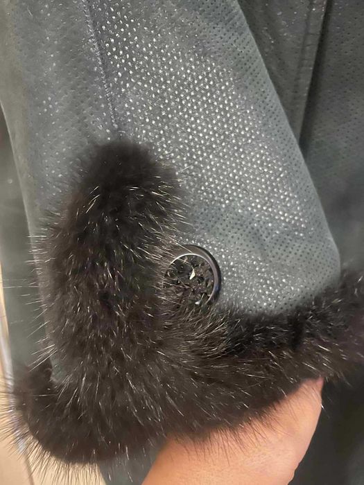 дублянка-шуба двостороння (натуральна, оторочка норкою)