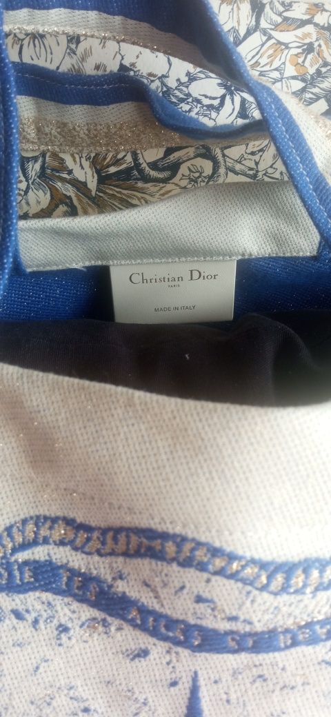 Sacola em tecido bordado Dior Deram team