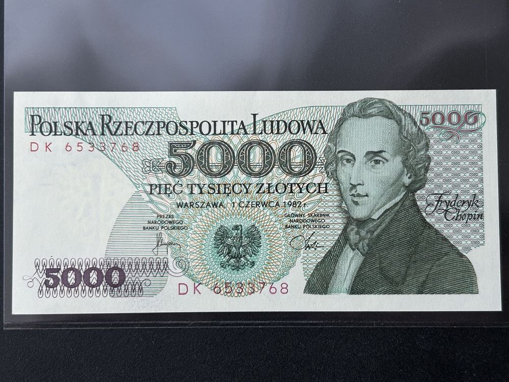 Banknot 5000 zł 1982 stan I-