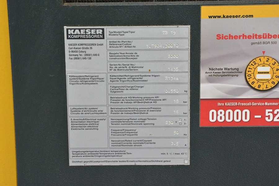 KOMPRESOR Śrubowy KAESER SK19 Sprężarka śrubowa