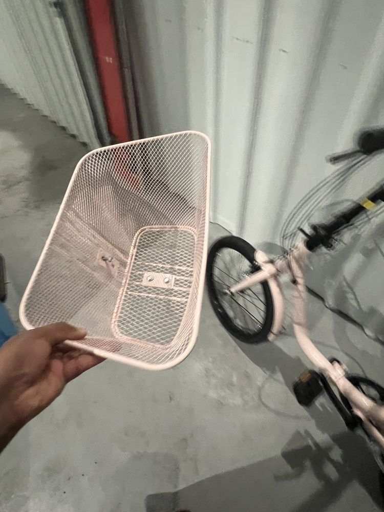 Bicicleta dobravel Rosa com cesto