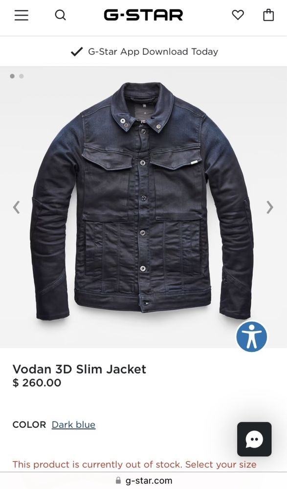 Куртка джинсова денімова G Star Vodan 3d slim jacket raw indigo