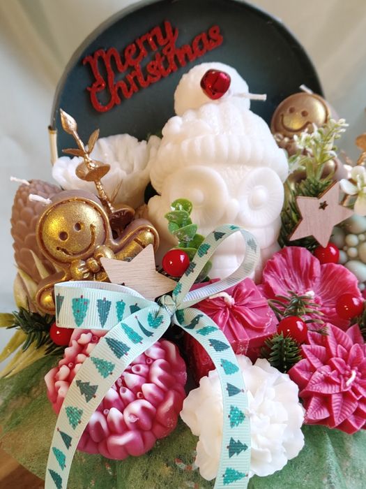 Box świąteczny świece sojowe i palmowe