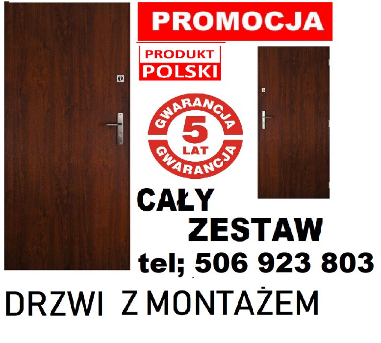 Drzwi WEJŚCIOWE- zewnętrzne do mieszkania w bloku z montażem.