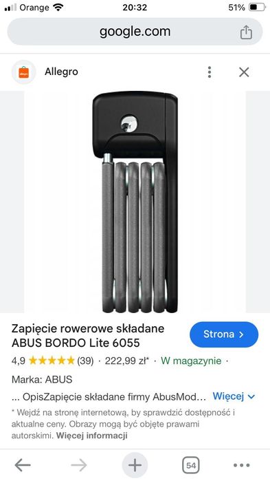 Zabezpieczenie rowerowe blokada Abus