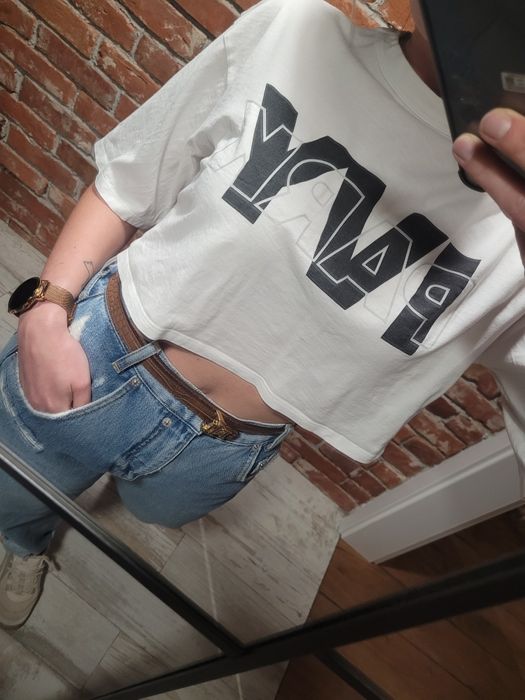 Biały t-shirt oversize crop top Ivy Park