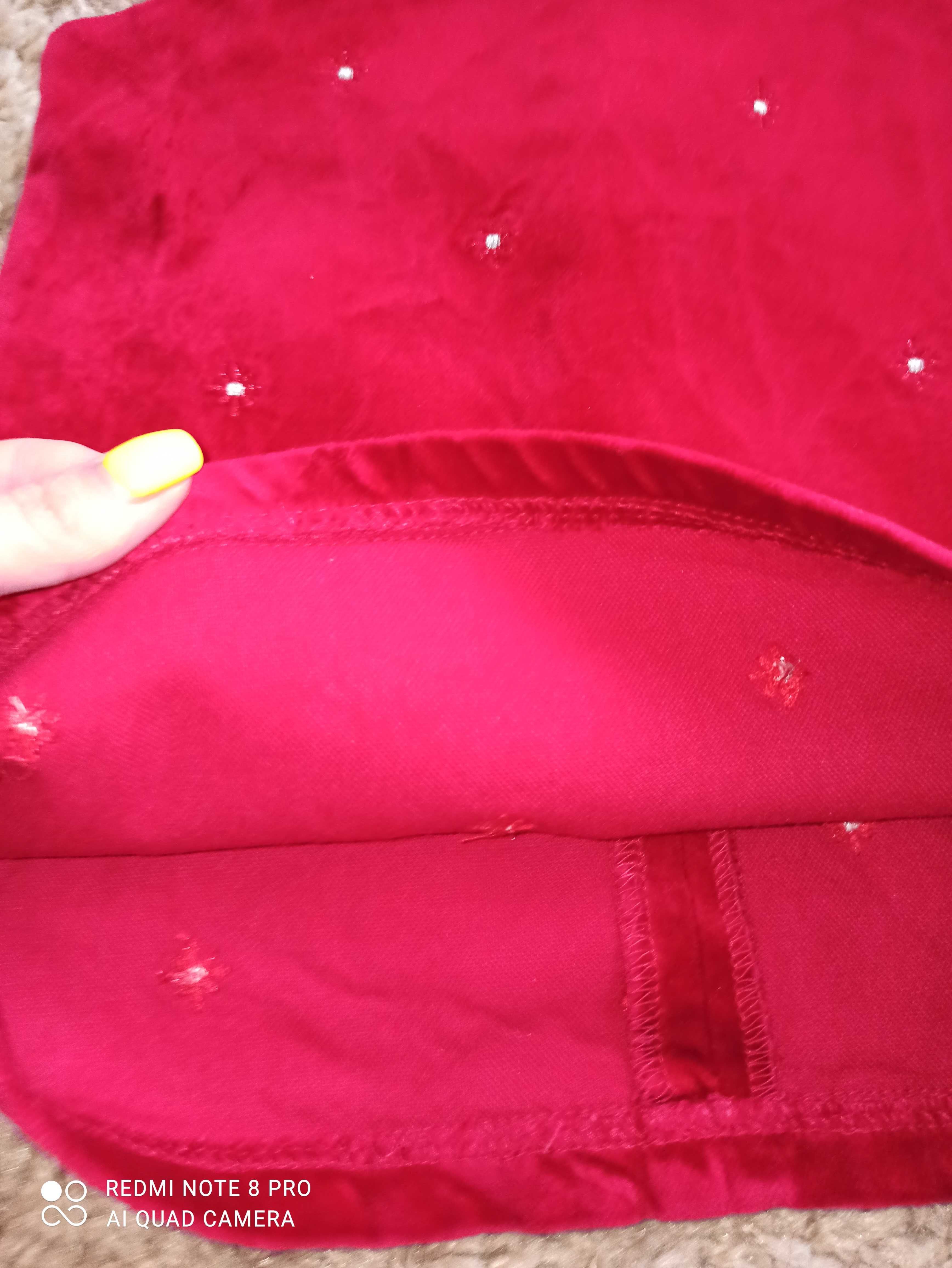 Платье Next 3-6М бархатное красное   велюровое бордо некст сарафан