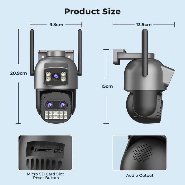 Камера IP WIFI LAN ONVIF 15 Мп 10Х ZOOM вулична поворотна відеокамера