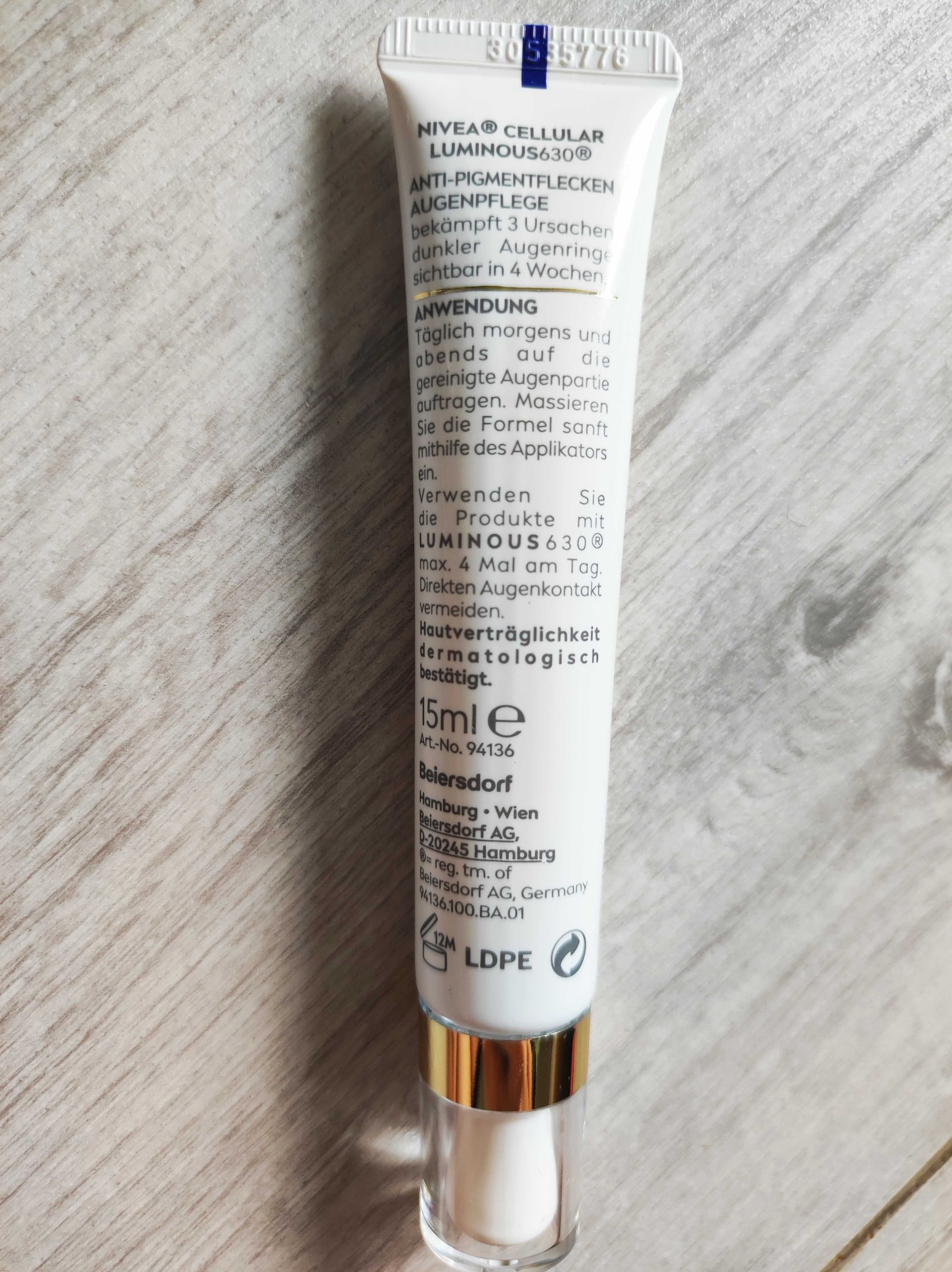 Nowy Nivea Luminous 630 Krem pod oczy, redukujący cienie pod oczami