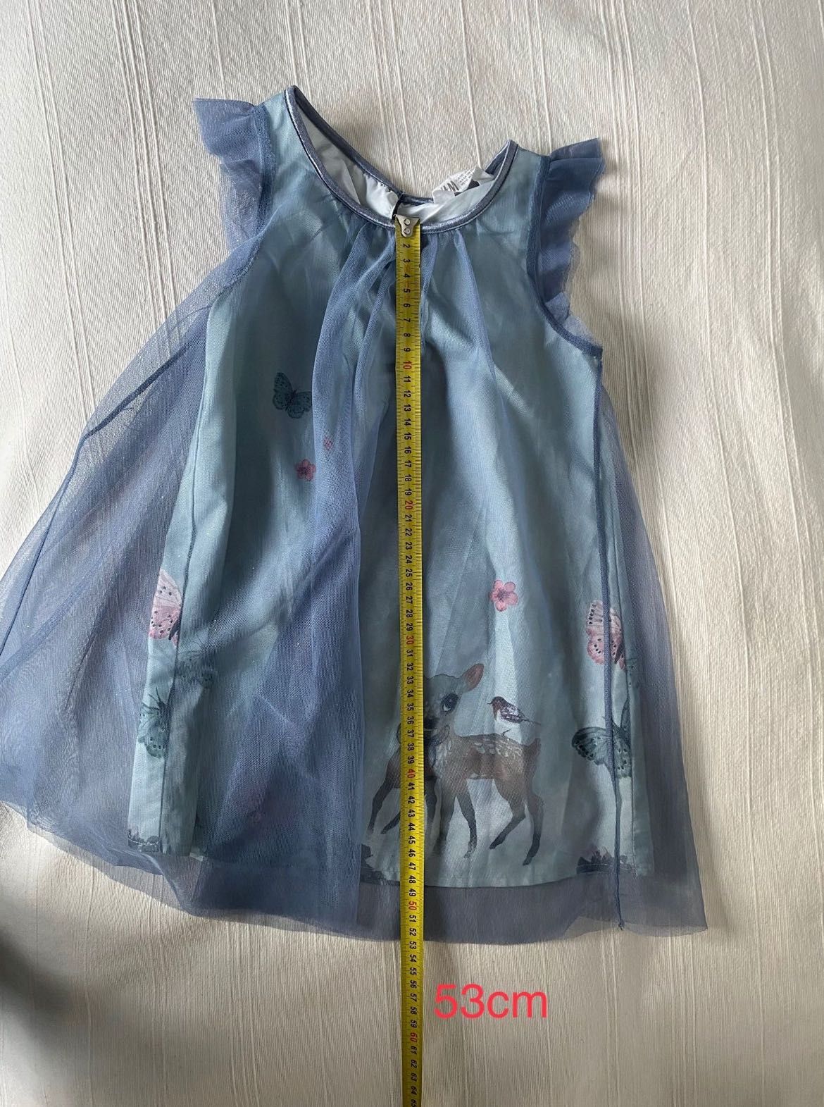 Sukienka jelonki motylki H&M z tiulem , 110 cm, 4-5 lat