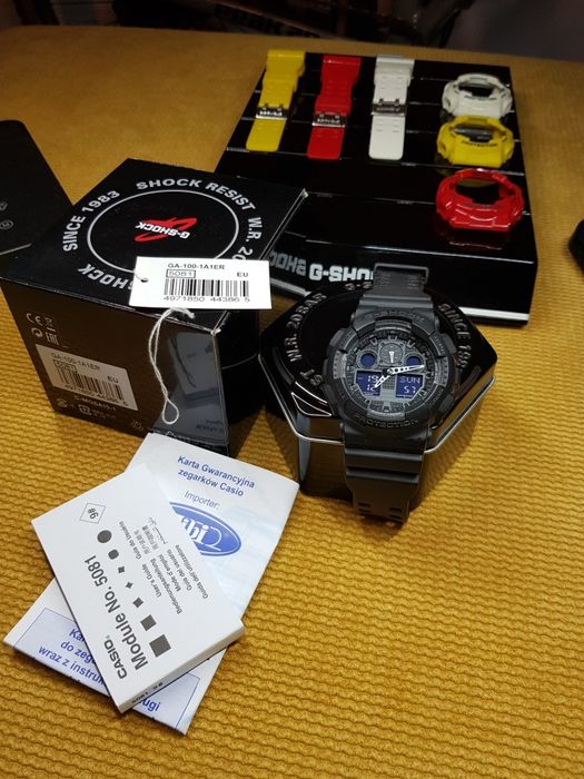 G-shock Casio Ga-100-1a1er dużo dodatków, 3x bezel, 3x pasek