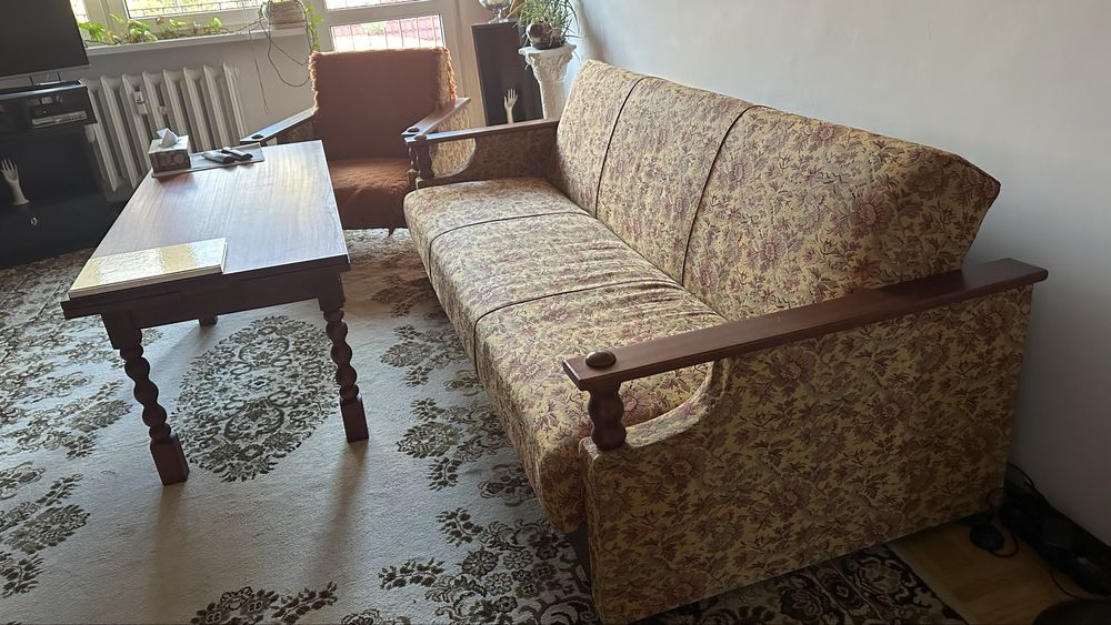 zestaw rozkładana wersalka i 2 fotele